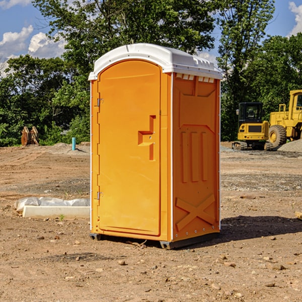 how often are the portable restrooms cleaned and serviced during a rental period in Annex